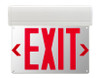 Exit Sign | Edge Lit | Style 1 | White Color | Single or Double Facing | Red Lettering| Surface Mount | 120-277 Vac Inpu - main product image