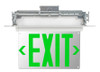 Exit Sign | Edge Lit | Style 2 | White Color | Single or Double Facing | Green Lettering | Universal Mount | 120-277 Vac - main product image