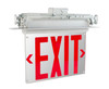 Exit Sign | Edge Lit | NYC Compliant | Style 1 | White Color | Single or Double Facing | Red Lettering | Recessed Mount - alternate image 2