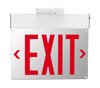 Exit Sign | Edge Lit | NYC Compliant | Style 2 | White Color | Single or Double Facing | Red Lettering | Surface Mount | - main product image