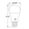 ProLED Select A19 LED Lamp, 15W, E26 Base, Dimmable, 90 CRI, Color Selectable 2700K/3000K/3500K/4000K/5000K, Title 20