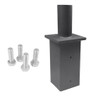 Straight Square Steel Pole Mount Bracket, 5" Square Pole, 2-3/8" O.D. Tenon, Dark Bronze