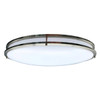 Flushmount Oval Double Ring, 32", Color Selectable 2700K/3000K/3500K/4000K/5000K, Brushed Nickel, 120V, Triac Dimming