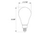 Decorative LED Filament A15 Lamp, 5W, Frosted, 3000K, E12 Base, Dimmable