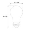Decorative LED Filament A19 Lamp, 14W, Frosted, 2700K, 3000K, 5000K, 90 CRI, E26 Base, Dimmable