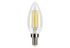 Decorative LED Filament B11 Lamp, 6W, Frosted, FLED4, E12 Base, Dimmable, 2700K|3000K|5000K, Title 24