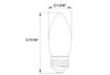 Decorative LED Filament B11 Lamp, 9W, Frosted, Filament LED Gen 4, E26 Base, Dimmable