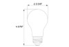 Decorative LED Filament A19 Lamp, 8.8W, 800 lumens, 2700K, 90 CRI, E26 base, Clear, Silver Bowl, Dimmable, 120V