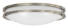 GlobaLux DCR LED Ringed Decorative Ceiling Mount, 12", 17W, 120V Triac Dimming, 2700K/3000K/3500K/4000K/5000K Selectable, 90 CRI, Brushed Nickel, EML8 8W 90-Min Battery Backup