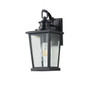 GlobaLux Fullman 1-Light Outdoor Light, Black Finish, Clear Glass, E26 Socket, 120V