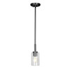 GlobaLux Ablo 1-Light Pendant, Clear Glass, Medium Base, 60W, 120V, Brushed Nickel|Black|Aged Brass