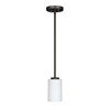 GlobaLux Burling 1-Light Mini-Pendant, Frosted White Glass, Brushed Nickel|Black|Aged Brass, 120V, 1 x 60W