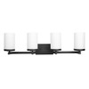 Daudlin Vanity, 2-Light, Frosted White Glass, Black|Brushed Nickel|Aged Brass, Medium Base, 120V