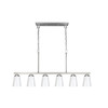 Craydon Island Light, 6-Light, Medium Socket, 60W, 120V, Frosted White Glass, Black|Brushed Nickel|Aged Brass
