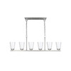 Craydon Linear Chandelier, 6-Light, Clear Glass, Black|Brushed Nickel|Aged Brass, Medium Socket, 60W, 120V