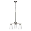 Craydon Chandelier, 3-Light, Clear Glass, Black/Brushed Nickel/Aged Brass, 120V