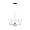 Craydon Chandelier, 3-Light, Frosted White Glass, Black|Brushed Nickel|Aged Brass, 19"W x 19"H, Medium Base, 120V