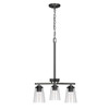 Craydon Chandelier, 3-Light, Frosted White Glass, Black|Brushed Nickel|Aged Brass, 19"W x 19"H, Medium Base, 120V