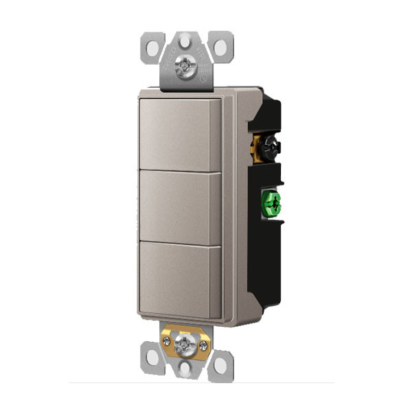 Triple Rocker Switch, Combination Device, Gold