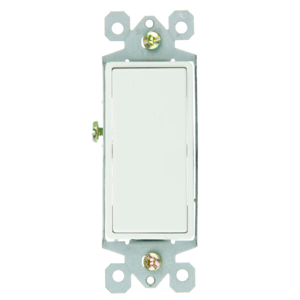 Rocker Switch, Grounded 3-Way, Decorative Design, White Finish
