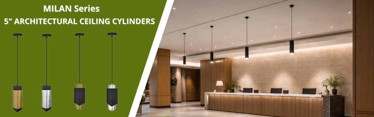 MILAN Series 5 Architectural Ceiling Cylinders for Commercial Interiors