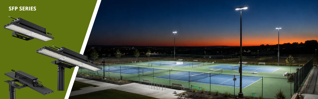High-Output Westgate SFP Series Pickleball and Padel Court Lights