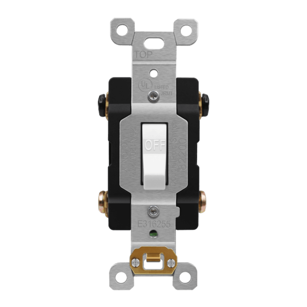 Double Pole Toggle Switch, 20 Amp, 120/277V AC, Back and Side Wiring ...
