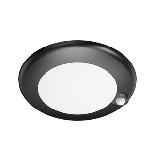 4" Round Surface Mount Fixture with PIR Sensor, Black Trim, 10W, 5CCT, CRI 90+