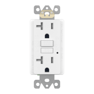 20A GFCI Tamper-Resistant Outlet, Self-Testing, Self-Grounding with LED Indicator Light