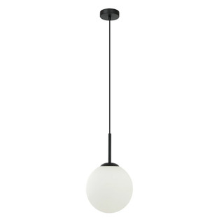 8in Frosted Glass E26 Architectural Globe Pendant 67in - Black