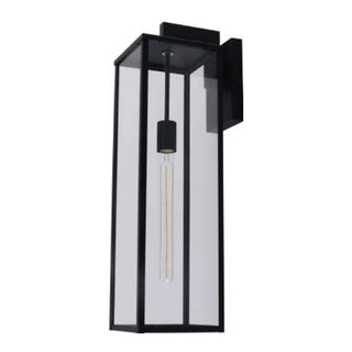 Westgate ERSH Series, 25" E26 Glass Wall Sconce, Black, Includes 6W LED T Lamp, 780lm, 3000K