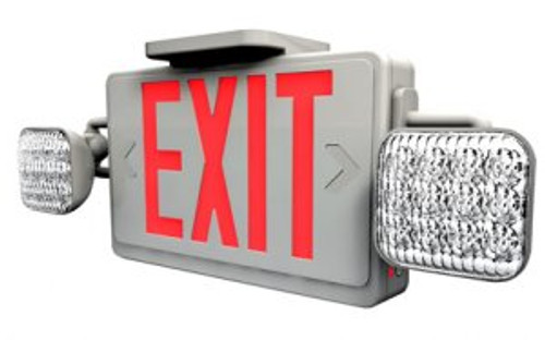 White LED Exit & Emergency Combo, Single Face