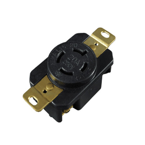 Industrial Grade Locking Receptacle, 20A, L15-20R