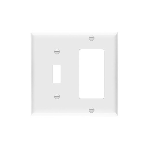 Combination Two-Gang Wall Plate – Toggle and Decorator/GFC