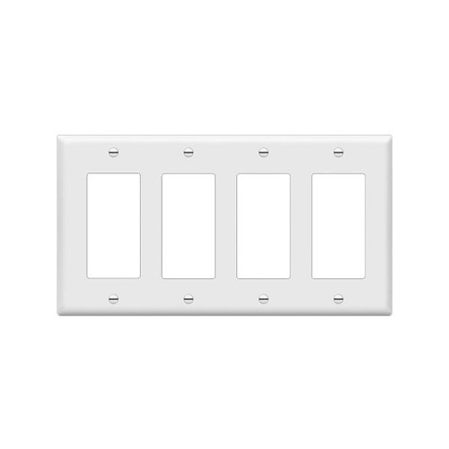 4-Gang Decorator/GFCI Wall Plate