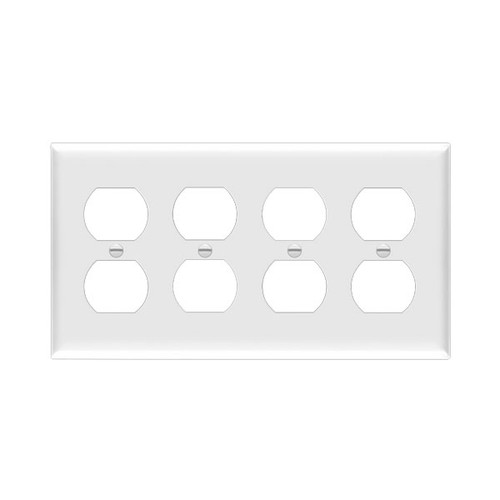 4-Gang Duplex Receptacle Wall Plate, Mid-Size
