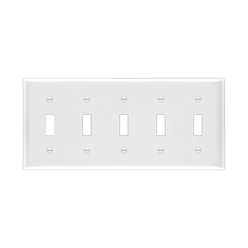 Five-Gang Toggle Switch Wall Plate, Mid-Size