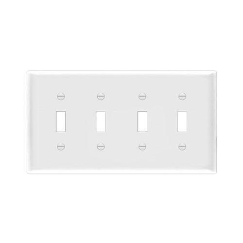 4-Gang Toggle Switch Wall Plate, Mid-Size