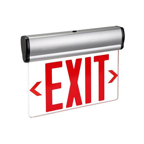 3 Watt LED Single Face Clear Edge Lit Exit Sign with Battery Backup