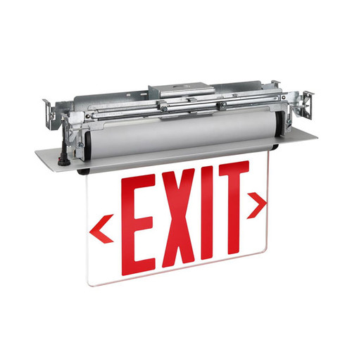 3 Watt LED Exit Sign with Edge Lit Recessed Mount - Double Face