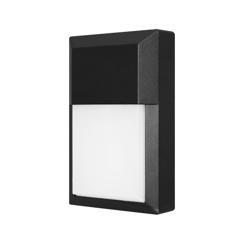 LED Wall Pack, 5CCT Selectable, 1600 Lumens, Black Aluminum Housing, Frosted Lens