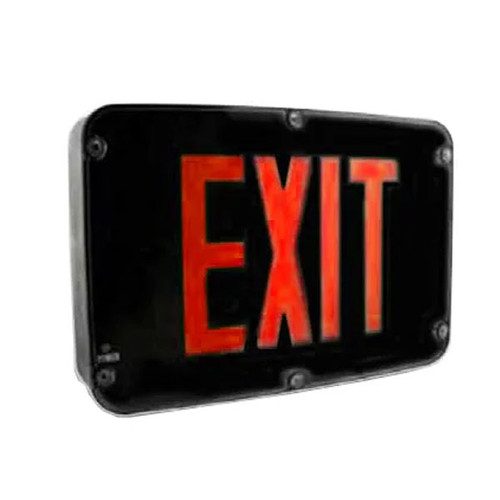 NEMA 4X Double Faceplate LED Exit Sign, Black