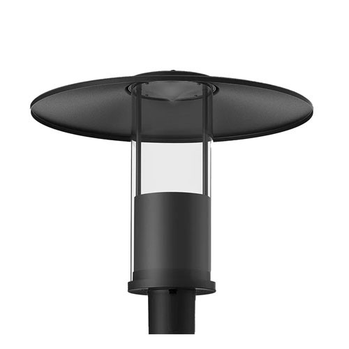 Modern Top-Hat Post-Top Area Light w/ Indirect Light Source, 12W-40W Power and CCT Adjustable
