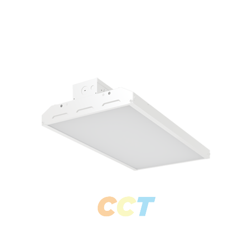 Portor Industry PT-LHB-105W-2CCT LED Linear High Bay, 105W, CCT Selectable, Durable Aluminum Alloy Body, White Finish, High Efficacy LED Package, 120V-277V, UL Listed, DLC Premium Listed