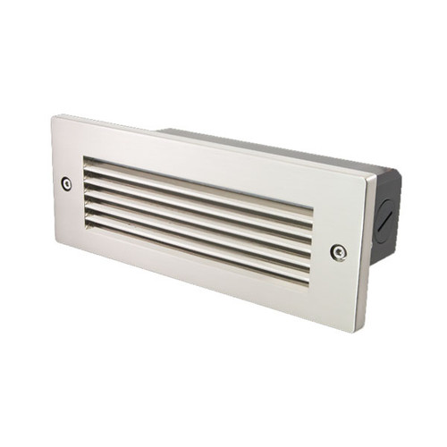 Horizontal Louver Faceplate LED Brick Light, Stainless Steel
