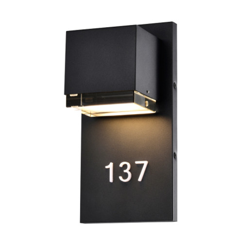 Sunpark Electronics, Address Light 3-4048D, Black Finish with Crystal Glass, Acrylic Numbers, Braille Option