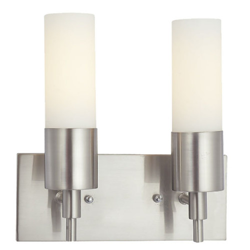 2 x 13 Watt GU24 CFL Bulb Vanity Light, Satin Nickel