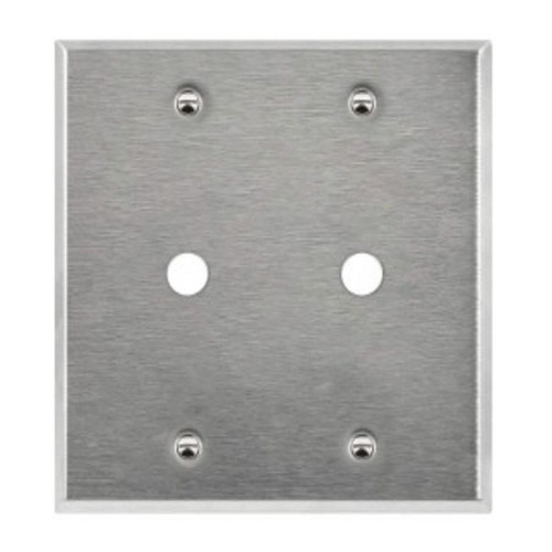 2-Gang .406" Dia. Hole Phone Cable Metal Wall Plate