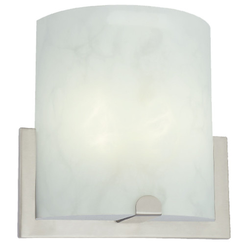 Sunpark Electronics, MDF03 Series, 2x13W GU24 Wall Sconce, Satin Nickel, Frosted Glass