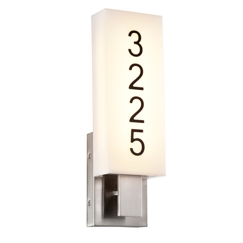 Sunpark Electronics, W189 Series, Hotel Room Number Lighting Sconce, Satin Nickel Acrylic, 3000K